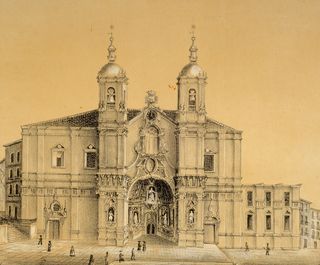 Dibujo de la basílica de Santa María realizado por Laureano Gordon.