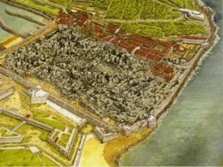 En este dibujo realizado por Hierro, se aprecia la superficie urbana que se destruyó en el incendio. El estado de las murallas no es el correcto. El semi baluarte de Santiago y la zona de brechas estaban muchísimo más destruidos, pero sirve para hacernos una idea general de lo que se tuvo que vivir dentro de los muros de San Sebastián.