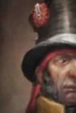 Imagen idealizada de un Jauregui mostrando el agujero de bala en su sombrero, sufrido el 16 de Diciembre de 1810 frente a Azpeitia.