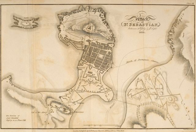 Título: 
Ataque de San Sebastián, entre el 11 de julio y el 9 de septiembre de 1813
Nº de documento: 
3449
Libro/ Álbum / Doc. Archivo:
Journals of the sieges undertaken by the allies in Spain, in the years 1811 and 1812, with notes
Fecha Soporte: 
1814
Fecha Tema: 
1813
Descripción física:
1 plano plegado de 19 x 31 cm en h. de 21 x 46 cm
Notas:
Autor del libro : John T. Jones. Datos del lugar y fecha de publicación en la parte inferior del plano : London, Published April 1st 1814.
Materias:
Arte y Arquitectura-Edificios militares-Murallas
Cartografía-Planos
Historia-Guerras-Guerra de la Independencia (1808-1814)
Paisaje natural-Arenales
Paisaje urbano-Ciudades
Topónimo:
Donostia-S.Sebastian - Gipuzkoa 
Signatura: 
ZM : J, 3 - Plate IX
Localización: 
Museo Zumalakarregi Museoa 
