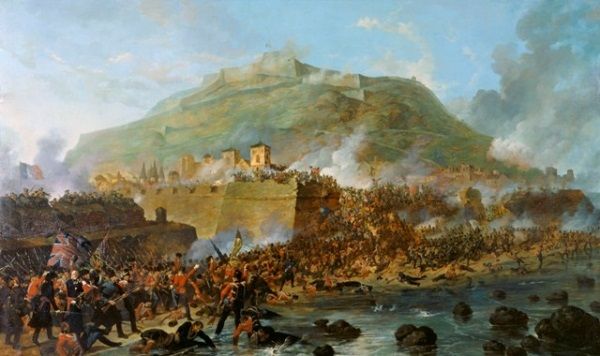 Ataque a San Sebastián el 31 de agosto de 1813. Óleo pintado por Denis Dighton en 1814. Colecc. National Trust for Scotland (177 x 300)