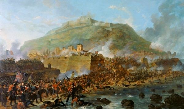 Ataque a San Sebastián el 31 de agosto de 1813. Óleo pintado por Denis Dighton en 1814. Colecc. National Trust for Scotland (177 x 300)