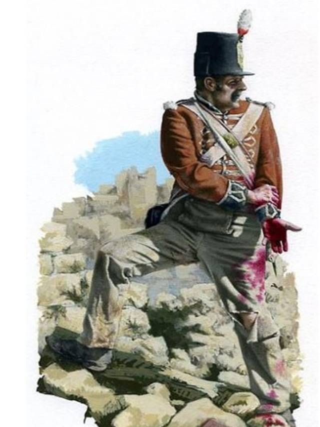 Macallion herido en la brecha de San Sebastián.