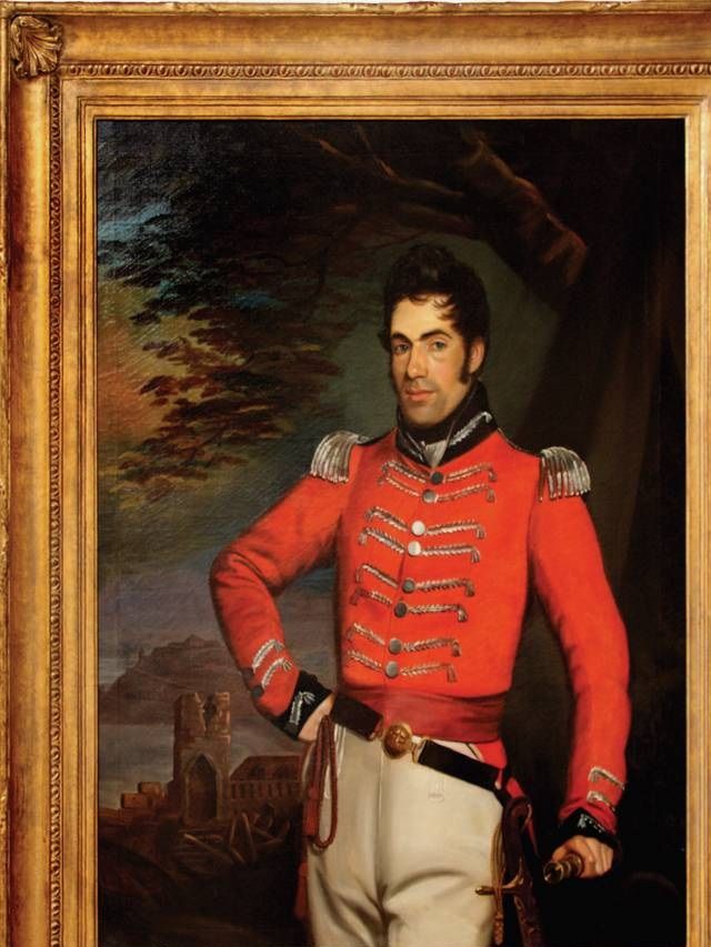 Retrato del Brigada Mayor James Taylor, sobre la colina de San Bartolomé. 
Óleo sobre lienzo (125'5 x 98'5) de la escuela de Henry Raeburn.
Edimburgo 1814.