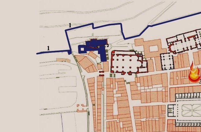 Los franceses ocuparon las posiciones defensivas a lo largo de la falda del monte Urgull, siendo los puntos más “calientes” el convento de Santa Teresa y la zona del cuartel alto de San Telmo, baluartillo de San Telmo y Batería del Mirador (1). Desde esas posiciones altas, hostigaban a los soldados que salían de la ciudad con sus botines, fruto del saqueo, sobre todos en la calle del Cuartel, que usaban para salir por la Puerta de Tierra, y la zona de brechas de la Zurriola (2). El testigo, como administrador del conde de Villa Alcázar, regresó el día 3 de Septiembre para recuperar unos documentos a su palacio de la calle Trinidad (3), justo cuando los ingleses le dieron fuego, consumiéndose completamente en menos de un día.